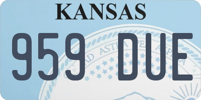 KS license plate 959DUE