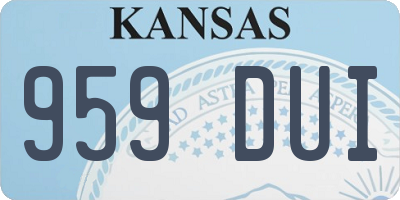 KS license plate 959DUI