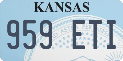 KS license plate 959ETI