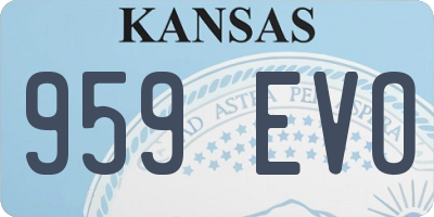 KS license plate 959EVO
