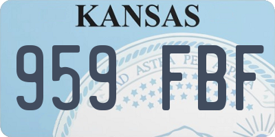 KS license plate 959FBF