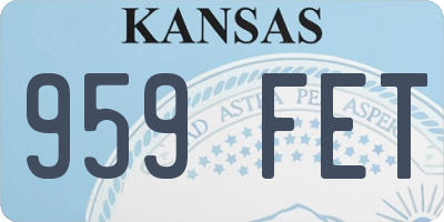 KS license plate 959FET