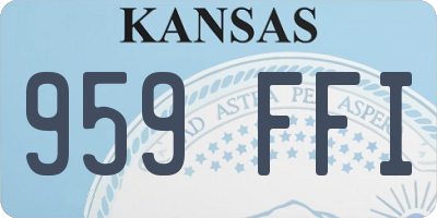 KS license plate 959FFI