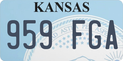 KS license plate 959FGA