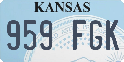 KS license plate 959FGK