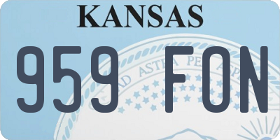 KS license plate 959FON