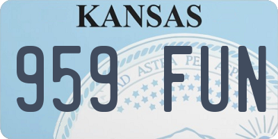 KS license plate 959FUN