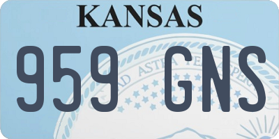 KS license plate 959GNS