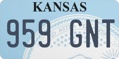 KS license plate 959GNT