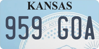 KS license plate 959GOA