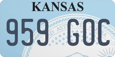 KS license plate 959GOC