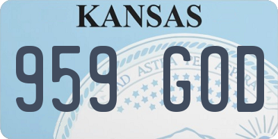 KS license plate 959GOD