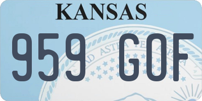 KS license plate 959GOF