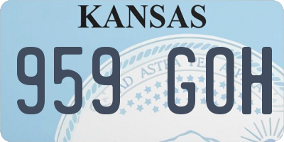 KS license plate 959GOH