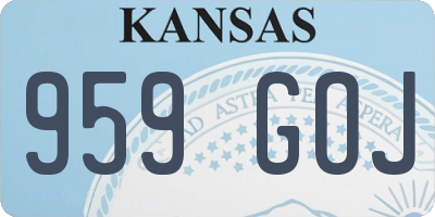 KS license plate 959GOJ