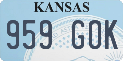 KS license plate 959GOK