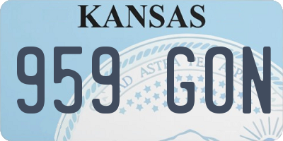 KS license plate 959GON