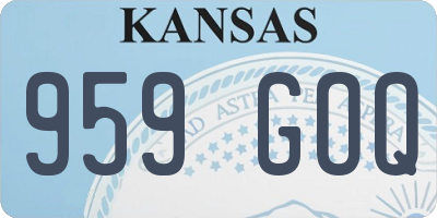 KS license plate 959GOQ
