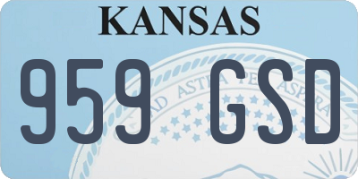 KS license plate 959GSD