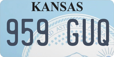 KS license plate 959GUQ