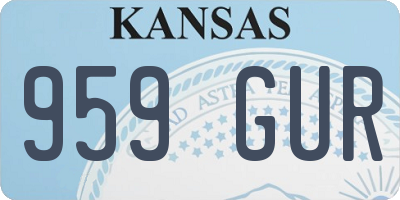 KS license plate 959GUR