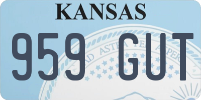 KS license plate 959GUT