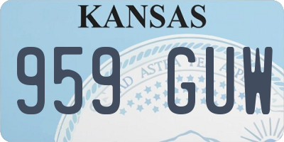 KS license plate 959GUW