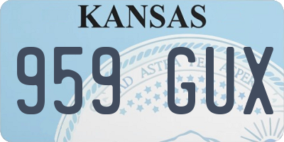 KS license plate 959GUX