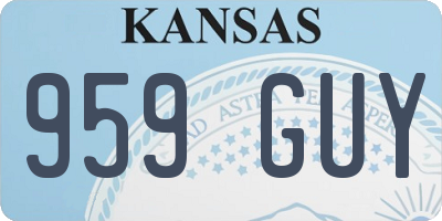 KS license plate 959GUY