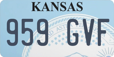 KS license plate 959GVF