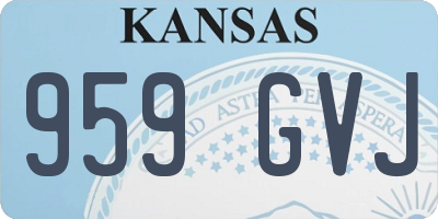 KS license plate 959GVJ