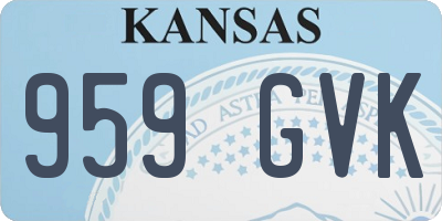 KS license plate 959GVK