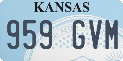 KS license plate 959GVM