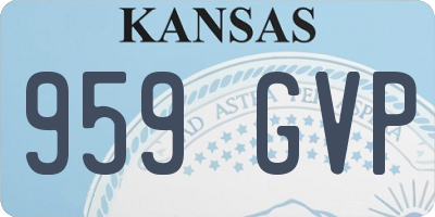KS license plate 959GVP