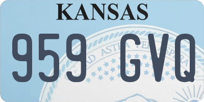 KS license plate 959GVQ