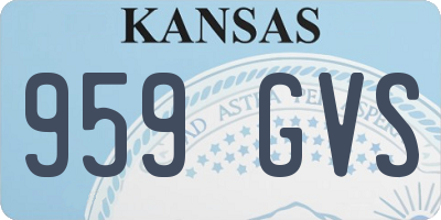 KS license plate 959GVS