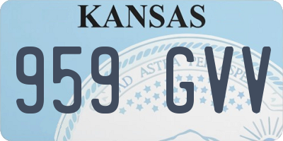 KS license plate 959GVV