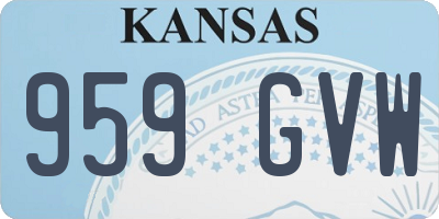 KS license plate 959GVW