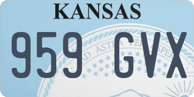 KS license plate 959GVX