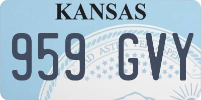 KS license plate 959GVY