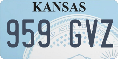 KS license plate 959GVZ