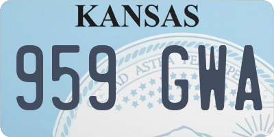 KS license plate 959GWA