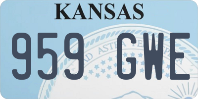 KS license plate 959GWE