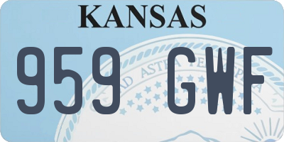 KS license plate 959GWF