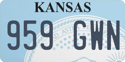 KS license plate 959GWN