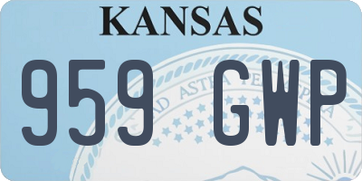 KS license plate 959GWP