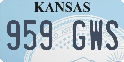 KS license plate 959GWS