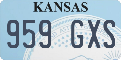 KS license plate 959GXS