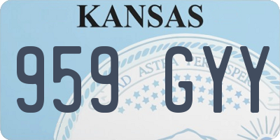 KS license plate 959GYY