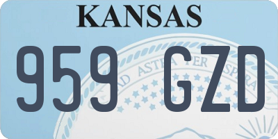 KS license plate 959GZD